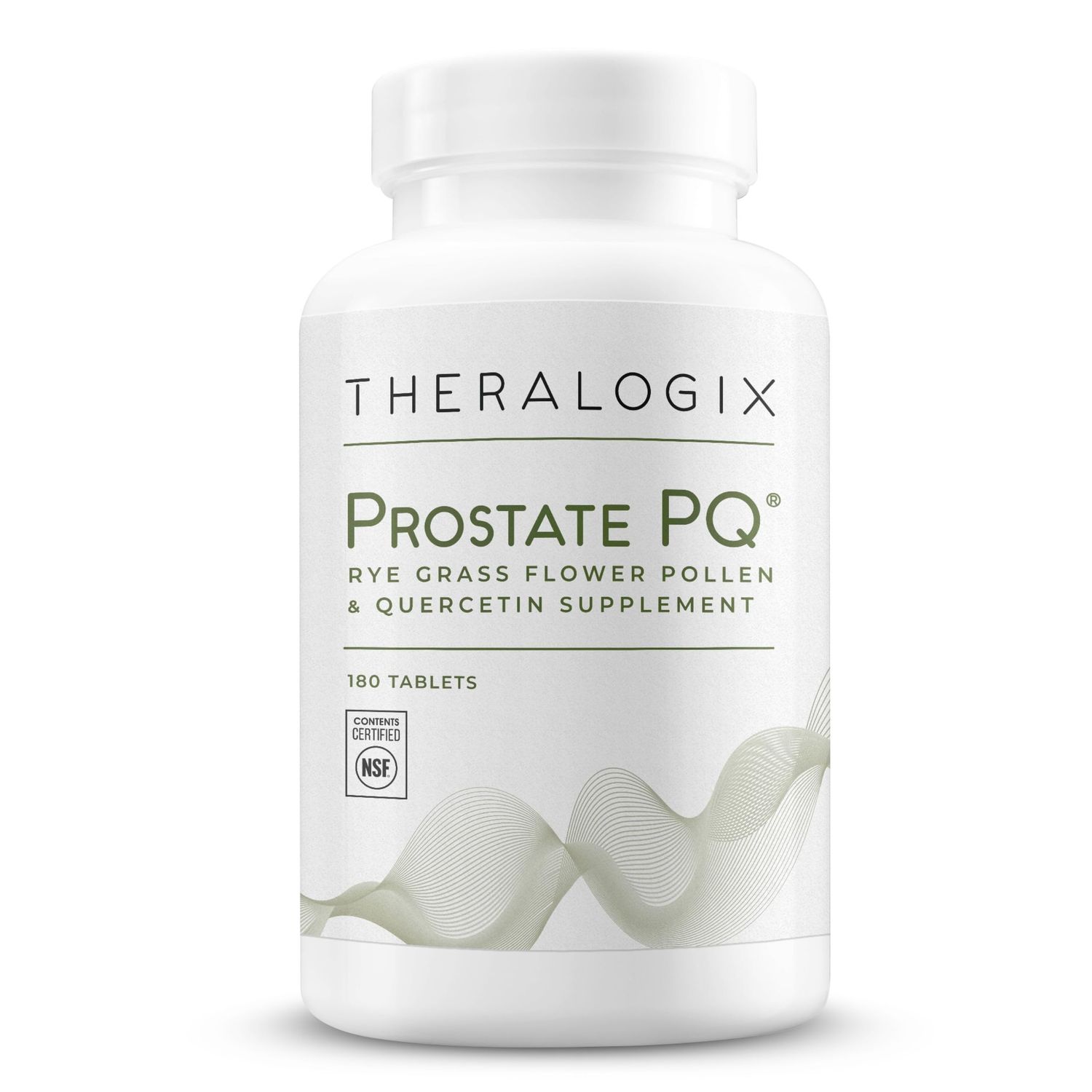 Theralogix Prostate PQ - Rye Grass Pollen Extract &amp; Quercetin Supplement - 90-Day Supply - Antioxidant Support for Prostate &amp; Pelvic Health &amp; Urinary Tract Function - NSF Certified - 180 Tablets