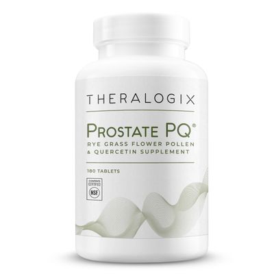 Theralogix Prostate PQ - Rye Grass Pollen Extract &amp; Quercetin Supplement - 90-Day Supply - Antioxidant Support for Prostate &amp; Pelvic Health &amp; Urinary Tract Function - NSF Certified - 180 Tablets