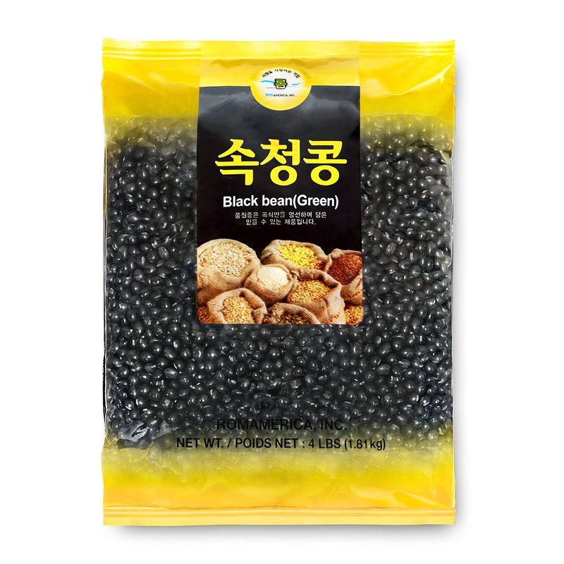ROM AMERICA Korean Black Beans with Green Kernels - Vegan, Vegetarian, Gluten Free Healthy Superfood - 4 Pound (Pack of 1)