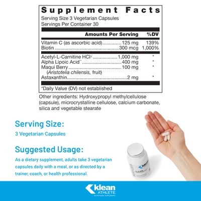 Klean ATHLETE Klean Antioxidant | ALA, L-Carnitine and Antioxidants to Help Guard Against Cellular Damage from Intense Training | NSF Certified for Sport | 90 Capsules