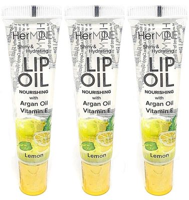 HerMINE Hydrating Lip Oil with Argan oil &amp; Vitamin E Clear Long Lasting Nourishing Lip Oils Moisturizing Gel Multi-Packs Softening Clear Oil