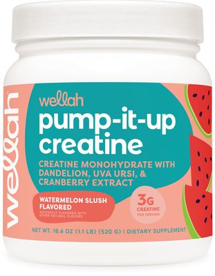 Wellah Pump-It-Up Creatine (100 Servings, Watermelon Slush) - Creatine Monohydrate with Dandelion, Uva Ursi, &amp; Cranberry Extract