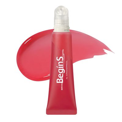 Lip Care Color Oil Cherry More 0.34 Fl Oz, Vegan Tinted Lip Oil with Jelly Massager for Dry Lips, Hydrating &amp; Cooling Lip Treatment, Long-Lasting Glow &amp; Volume, Korean Lip Oil, BeginS
