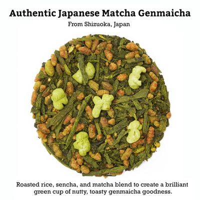 SUGIMOTO TEA Japanese Matcha Genmaicha Green Tea Loose Leaf 3.5 oz (100 g) Pack of 3