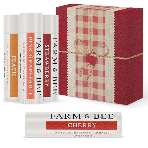 Natural Lip Balm - Gifts for Wife, Husband, Boyfriend, Girlfriend, Women, Men - Organic &amp; Natural Ingredients - Moisturizing Lip Chapstick - Great Gift Idea for Valentines Day - 0.15oz (Pack of 4)
