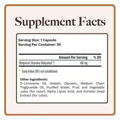 Utzy Naturals Ubiquinol | 100mg | High Absorption Patented CoQ-10 (Kaneka) | Heart Health &amp; Energy Support | Made in USA | 30 Softgels