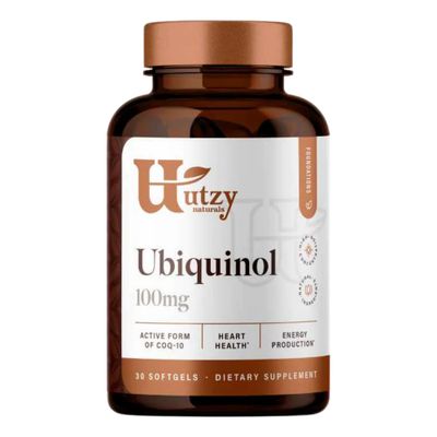 Utzy Naturals Ubiquinol | 100mg | High Absorption Patented CoQ-10 (Kaneka) | Heart Health &amp; Energy Support | Made in USA | 30 Softgels