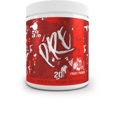 5 Nutrition Code Red Series Pre Workout Powder for Men &amp; Women | Energy, Pump, Power, Protein Synthesis &amp; Focus | 300mg Caffeine, L-Citrulline, Glycerol, Taurine, Alpha GPC, Huperzine (Fruit Punch)