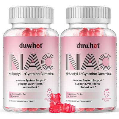 duwhot NAC Gummies 600mg, N Acetyl Cysteine Supplement NAC Chewable for Antioxidants &amp; Immune Support, Lung &amp; Liver Health, Natural Strawberry Flavor, 120ct