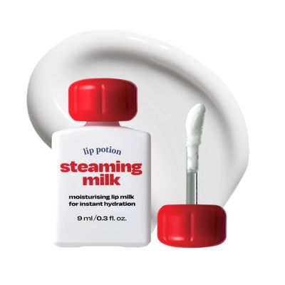 alternativestereo Lip Potion Steaming Milk - Moisturizing Liquid Lip Primer &amp; Lip Balm - Instant Relief for Dry, Cracked Lips with Vitamin E and Green Tea Seed Oil - 0.3 Oz