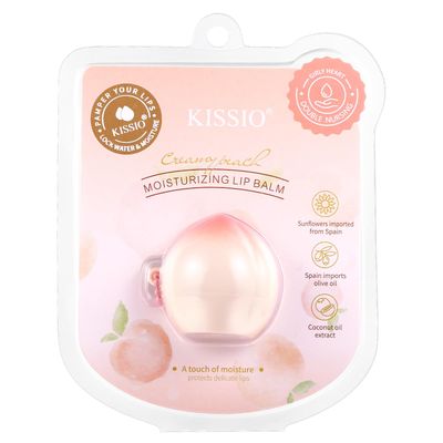 KISSIO Lip Balm,Peach Lip Balm,Lip Care with Sunflower,Olive and Coconut oils,Moisturize and Soothe Dry Chapped Lips,Make Lips Soft,Cruelty Free,0.12 oz(01Peach)