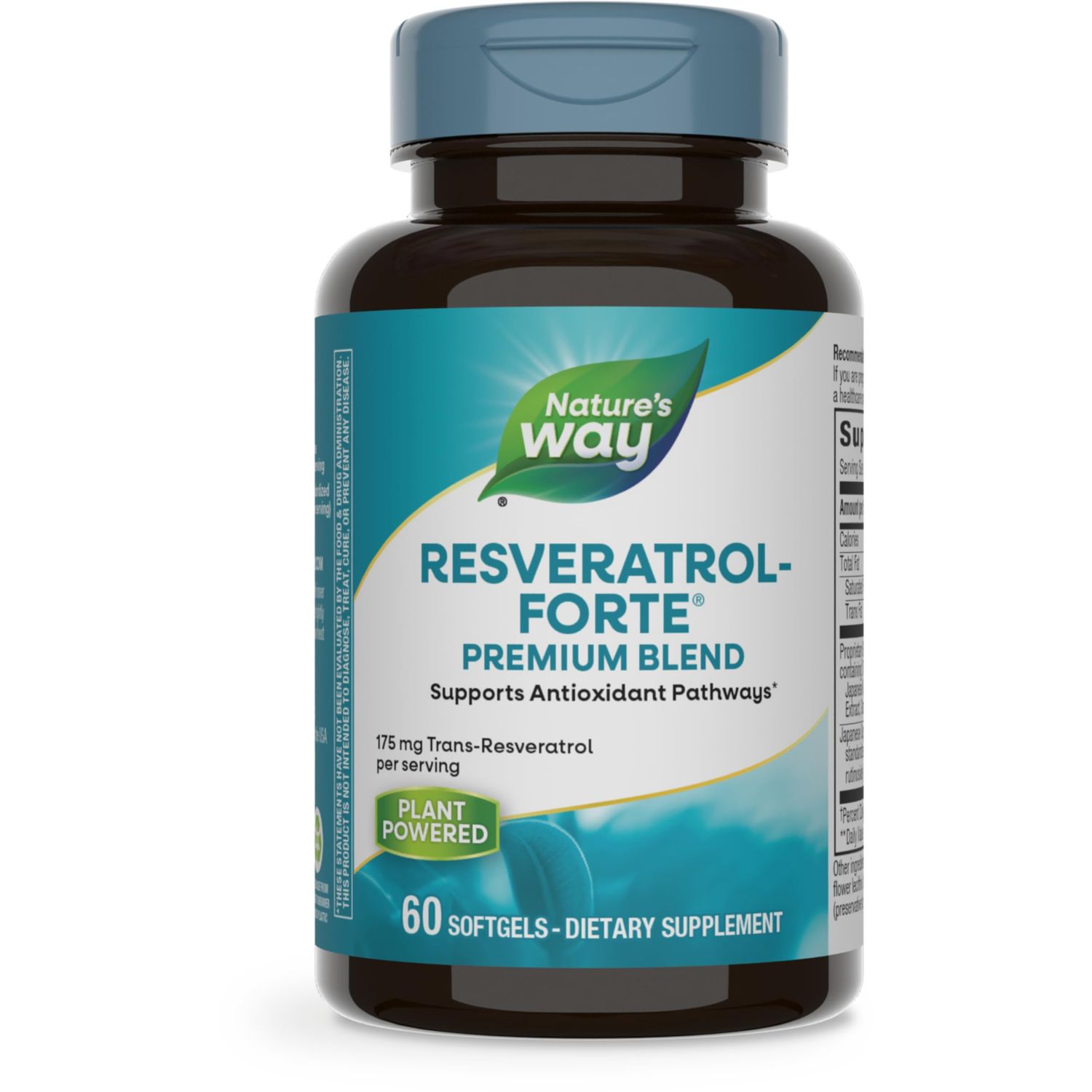 Nature&#39;s Way Resveratrol-Forte, Protects from Free Radicals, 60 Softgels