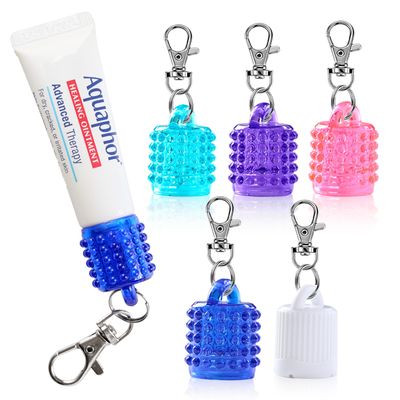 Keychain Cap Compatible with Aquaphor HEALING OINTMENT .35 0Z.(10g) - Replacement Cap with Stopper, Lip Balm Holder for Lanyard or Bag, Lip Gloss Keychain for Women&amp;Moms