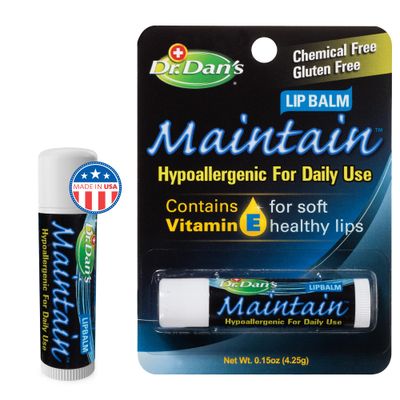 Dr. Dan&#39;s Maintain Lip Balm - Perfect for Cortibalm Aftercare, Mild Ingredients &amp; Beeswax, Vitamin E Enriched for Moisturizing Dry Lips, Ensures Smooth, Soft Feel, 1 Pack