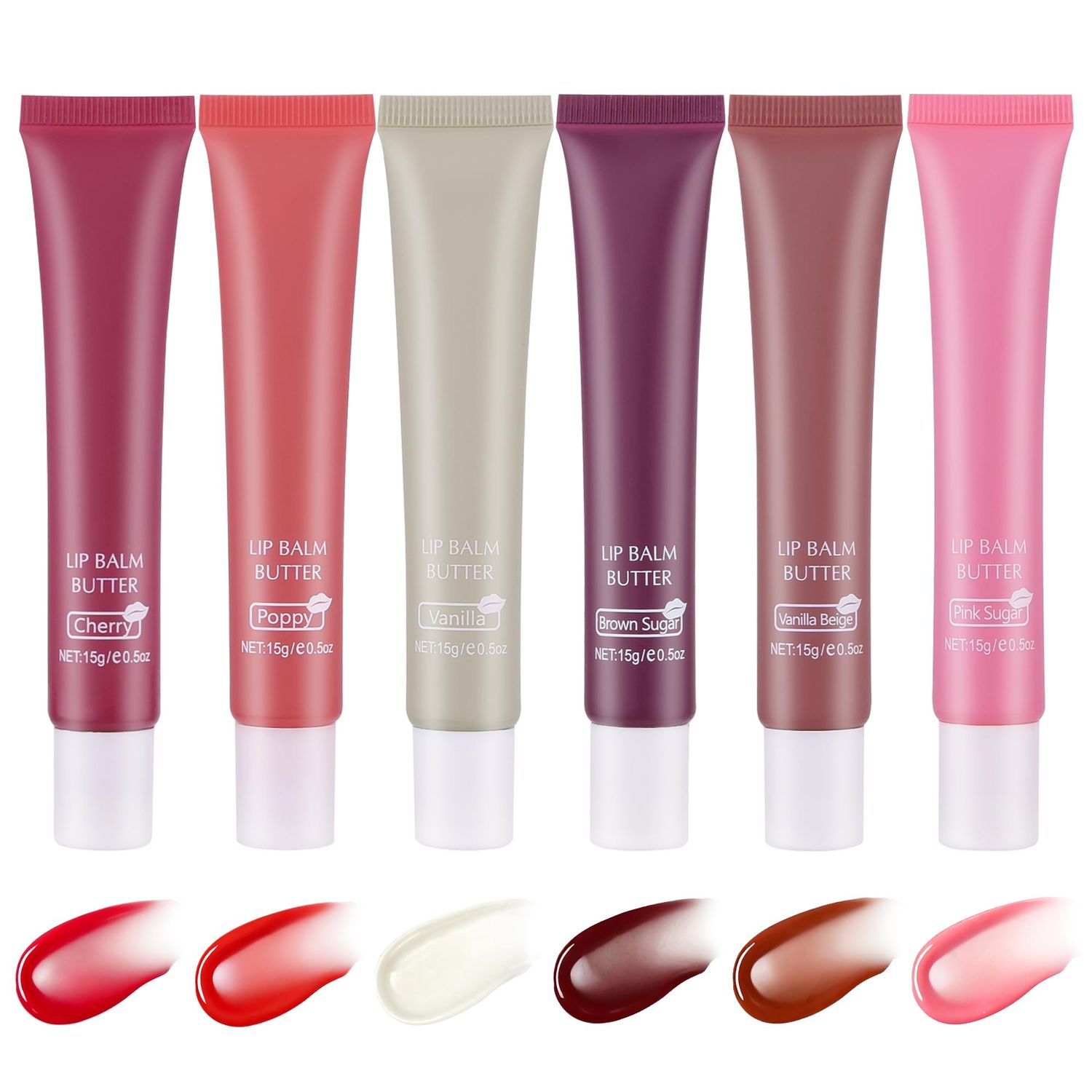 VRAIKO 2-in-1 Silky Lip Butter Balm &amp; Lip Gloss, Hydration with Shea &amp; Olive Oil Blend, Non-Sticky Moisture for Chapped Lips, Natural Ingredients (6 Colors)