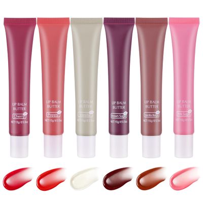 VRAIKO 2-in-1 Silky Lip Butter Balm &amp; Lip Gloss, Hydration with Shea &amp; Olive Oil Blend, Non-Sticky Moisture for Chapped Lips, Natural Ingredients (6 Colors)