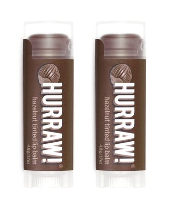 Hurraw! Hazelnut Tinted Lip Balm, 2 Pack: (Sheer Brown Tint) Organic, Certified Vegan, Cruelty and Gluten Free. Non-GMO, 100 Natural Ingredients. Bee, Shea, Soy and Palm Free. Made in USA