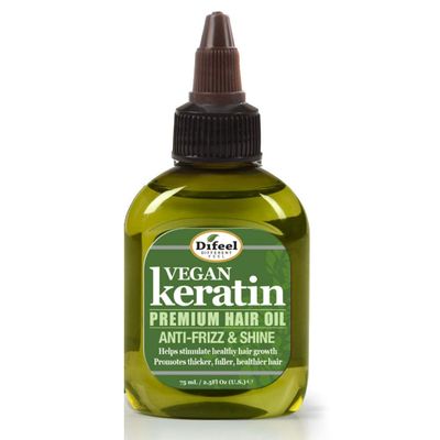 Difeel Vegan Keratin Premium Hair Oil - Anti Frizz &amp; Shine 2.5 oz.