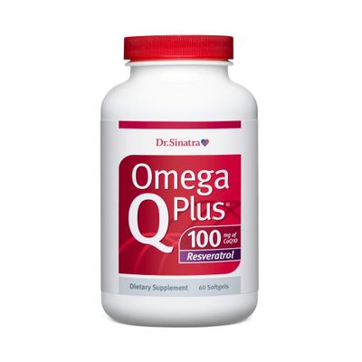 Dr. Sinatra Omega Q Plus 100 Resveratrol - Omega-3 Supplement Supports Heart Health and Provides Antioxidant Power with 100mg of CoQ10 and Resveratrol (60 softgels)