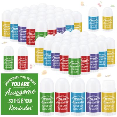 50 Pcs Thank You Mini Lip Balm Bulk Gifts for Women Teacher Inspirational Appreciation Gifts Natural Ingredients Dry Chapped Lip Care Products for Coworkers Employee, Assorted Flavors