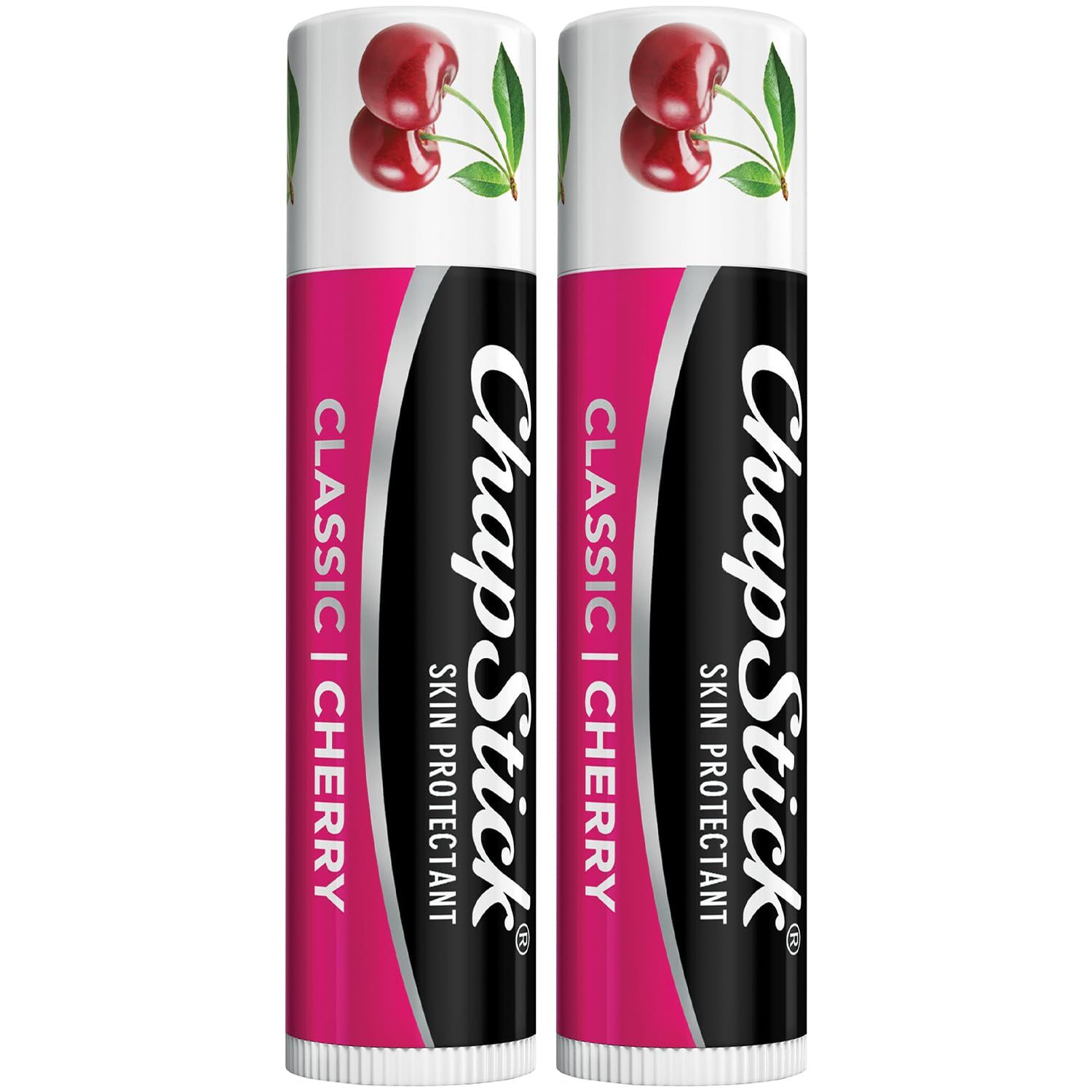 ChapStick Classic Cherry Lip Balm 2-Pack -Fruity &amp; Sweet Lip Moisturizer for Dry Lips, 0.15 Oz Ea