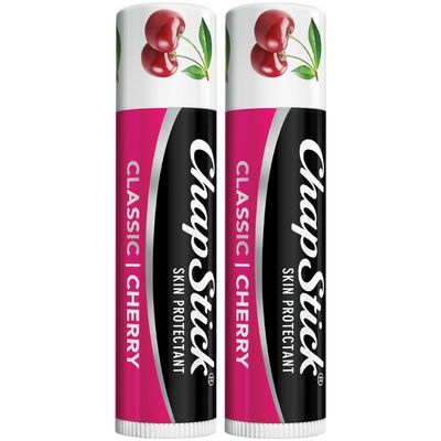 ChapStick Classic Cherry Lip Balm 2-Pack -Fruity &amp; Sweet Lip Moisturizer for Dry Lips, 0.15 Oz Ea