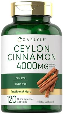 Carlyle Ceylon Cinnamon Capsules 4000 mg | 120 Count | Non-GMO &amp; Gluten Free Supplement
