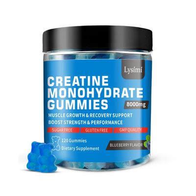 Lysimi Creatine Monohydrate Gummies 8000mg for Men &amp; Women, Creatine Monohydrate for Muscle Strength, Muscle Builder, Energy Boost, Pre-Workout Supplement, Blueberry Flavor, 120Count