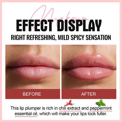 Erinde Lip Plumper Gloss, Natural Spicy Lip Plumping Booster, Ultra-Hydrating &amp; Nourishing Plump Lip Plumper, Glossy Finish Fuller Lip Plumping Oil for Women Girls, 01