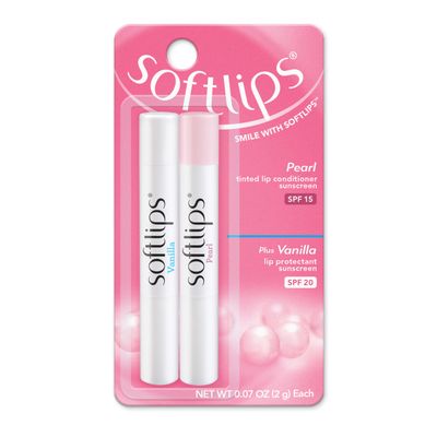 Softlips Daily Lip Moisturizer For Very Dry Lips With SPF, Pearl Tint &amp; Vanilla Flavor Lip Balm, Hydrates, Soothes &amp; Prevents Dry, Chapped Lips, Smooth Glide Formula, Dermatologist Tested, Pack of ...