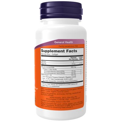 NOW Foods Supplements, Macular Vision Softgel, Eye Health, Eye Support, 50 Softgels