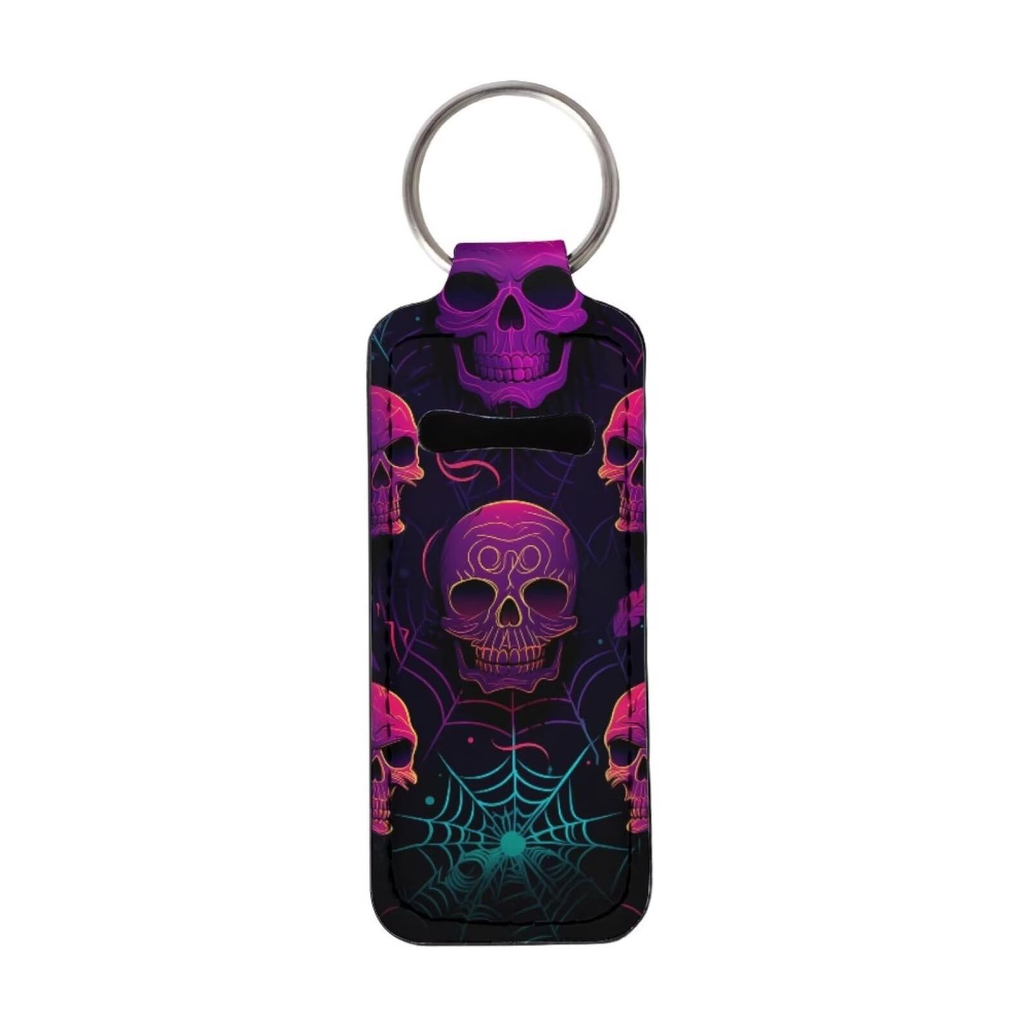 Baxinh Skull Printed Chapstick Holder Spider Web Printed Lip Balm Holder Lipstick Sleeve Pouch Lip Gloss Holder Waterproof Stocking Stuffers Gift for Women