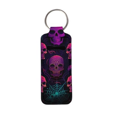 Baxinh Skull Printed Chapstick Holder Spider Web Printed Lip Balm Holder Lipstick Sleeve Pouch Lip Gloss Holder Waterproof Stocking Stuffers Gift for Women