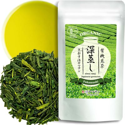 chaganju Green Tea Sencha Fukamushi - deep-steamed green tea - Japanese Organic Loose Leaf Tea, 80gYAMASAN