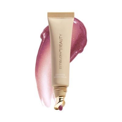 Fitglow Beauty Ceramide Hydra-Balm Lip Gloss | Hydrating Lip Serum with Peptides &amp; Glutathione | Plumping &amp; Anti-Aging Lip Skincare | Dry &amp; Chapped Repair | Vegan &amp; Cruelty-Free | 12g - Plum Dew