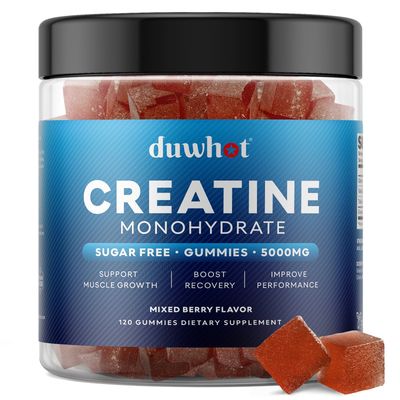 duwhot Creatine Monohydrate Gummies for Men, Creatine Monohydrate 5g Chewables for Muscle Growth &amp; Recovery, Vegan, Sugar Free, Mixberry Flavor, 120 Count