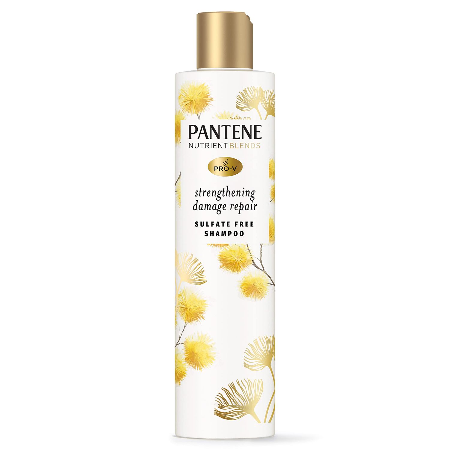 Pantene Sulfate Free Shampoo, Hair Strengthening Anti Frizz Damage Repair Shampoo with Castor Oil, Safe for Color Treated Hair, Nutrient Blends, 9.6 oz