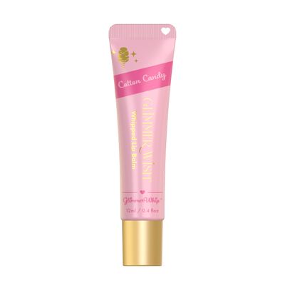 Glimmer Whip Hydrating Lip Balm - Moisturizing Care with Organic Castor Oil, Jojoba Oil, Shea Butter, Cocoa Butter - Nourishing Treatment, Lip Products, Vegan and Non-toxic (Cotton Candy)