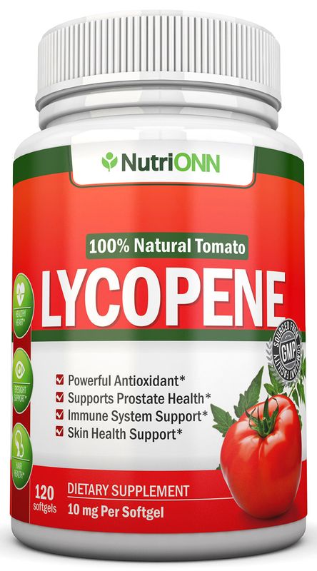 NutriONN Lycopene - 10MG - 120 Softgels - 3 Month Supply - Premium Quality Antioxidant - 100 Natural Tomato - Great for Prostate Health, Immune System Support, Heart Health and Eyesight Support
