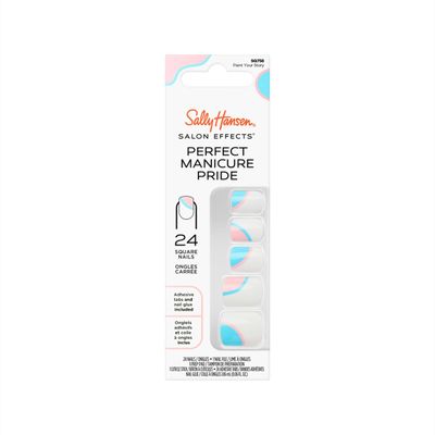 Sally Hansen Salon Effects Perfect Manicure x Pride, Paint Your Story, Press On Nails, Oval Shaped, Non-Damaging Adhesive Tabs, File, and Alcohol Pad Included