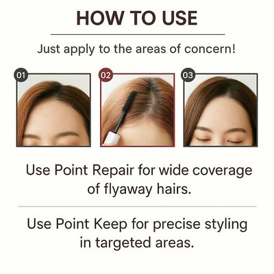 Plus eau Hair Finishing Stick - Fruity Floral Scent, Strong Hold for Flyaways &amp; Bangs, Non-Sticky, Made in Japan, 0.34 fl oz (10ml)