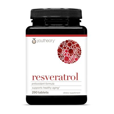 Youtheory Resveratrol Advanced Antioxidant Formula - Premium Antioxidant Supplement with Super-Fruit Blend - Contains ResVida - Dairy, Soy &amp; Gluten Free - 290 Tablets