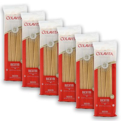 Colavita Bucatini Pasta - Pack of 6 (1lb Bags) - Authentic Italian Pasta Made with 100 Durum Wheat Semolina - Perfect for Traditional Sauces, Carbonara, and Hearty Dishes