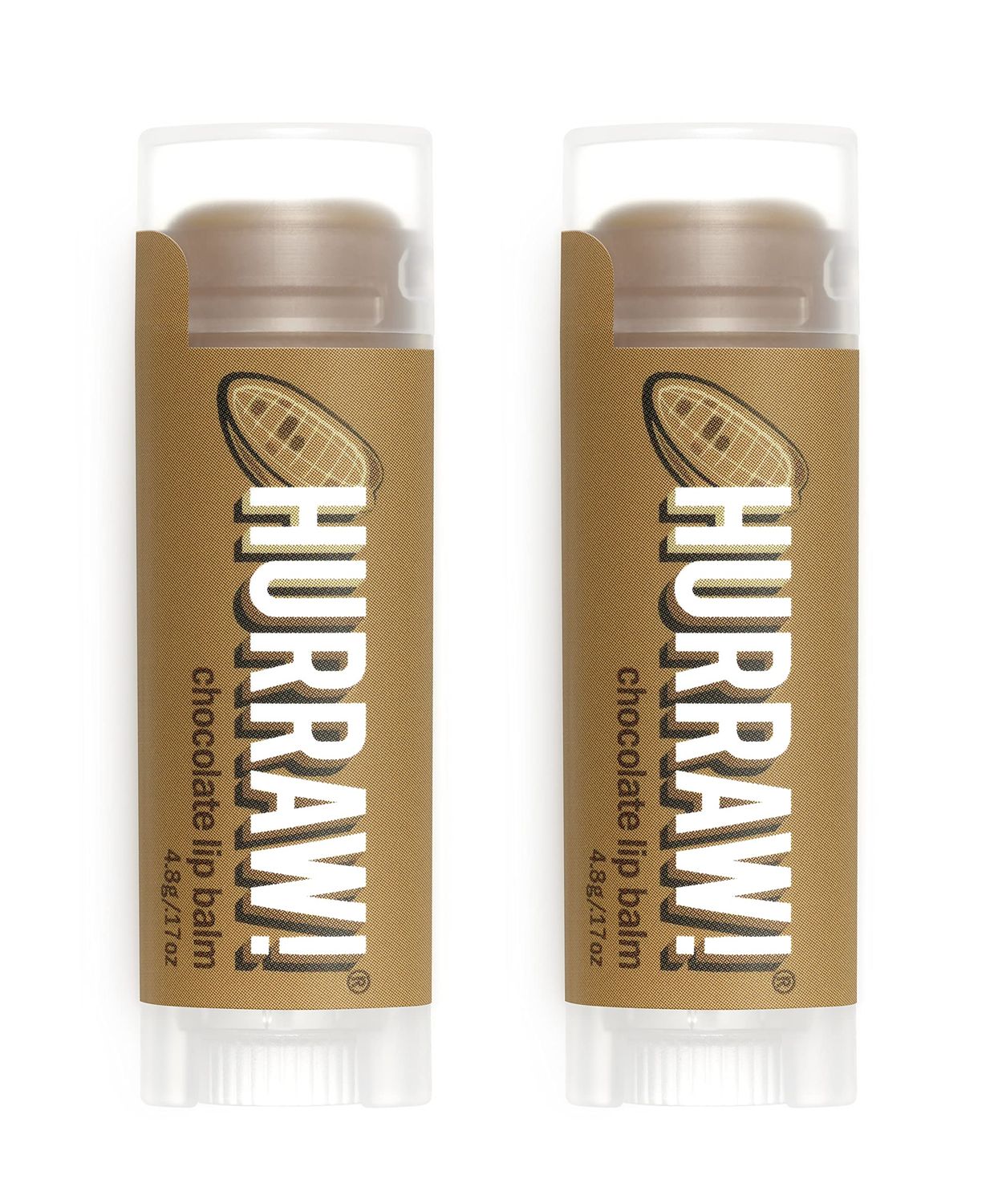 Hurraw! Chocolate Lip Balm, 2 Pack: Organic, Certified Vegan, Cruelty and Gluten Free. Non-GMO, 100 Natural Ingredients. Bee, Shea, Soy and Palm Free. Made in USA
