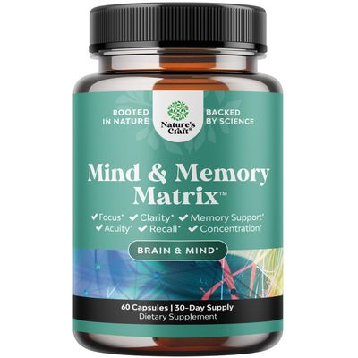 Advanced Brain Supplement for Memory and Focus - Nootropics Brain Support Supplement with Memory and Focus Vitamins for Adults of All Ages - for Brain Fog Clarity Energy and Recall