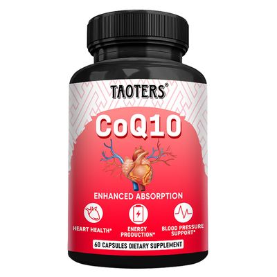 TAOTERS CoQ10 400MG Supplement Per Serving| Coenzyme Q10 Capsules with Organic Dandelion Root 840MG, Calcium 64MG, Black Pepper Extract 40MG| Support for Heart Health &amp; Energy Production| 60 Capsules