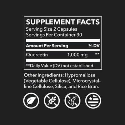 LifeSeasons Essentials Quercetin Flavonoid - Supports Antioxidant Activity &amp; Immune Function - Boosts Allergy Defense &amp; Sinus Health - Assists Natural Regulation Histamine - 1000mg - 60 Capsules