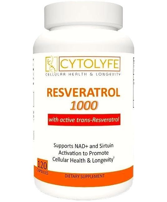 Resveratrol 1000mg Trans-Resveratrol Quercetin Sirtuin Activator Boosts NAD Levels 120 Capsules 2 Month Supply