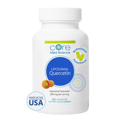 Core Med Science Liposomal Quercetin, 200mg (60 Capsules) - Quercetin Supplement Supports Vitamin C and Zinc Absorption - Promotes Immune System &amp; Heart Health, Gluten-Free &amp; Dairy-Free