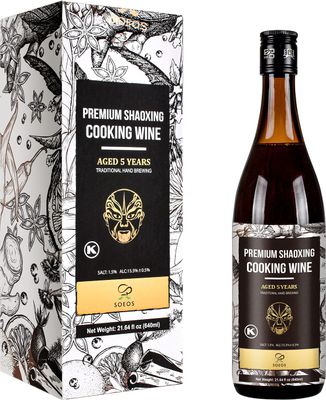 Soeos Cooking Wine,Shaoxing Rice Wine,Chinese Cooking Wine,Rice Cooking Wine,Shaoxing Wine Chinese Cooking Wine,Shao Hsing Rice Wine,21.64 fl oz (640 ml),1 Packs,Premium 5 Year Aged Cooking Wine